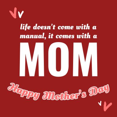 Life comes with a Mom, Happy Mother's Day Occasions Instagram Post Template